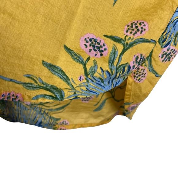 MADEWELL Ruffle Sleeve Button Down Shirt in Painted Blooms Size Medium - Picture 8 of 12